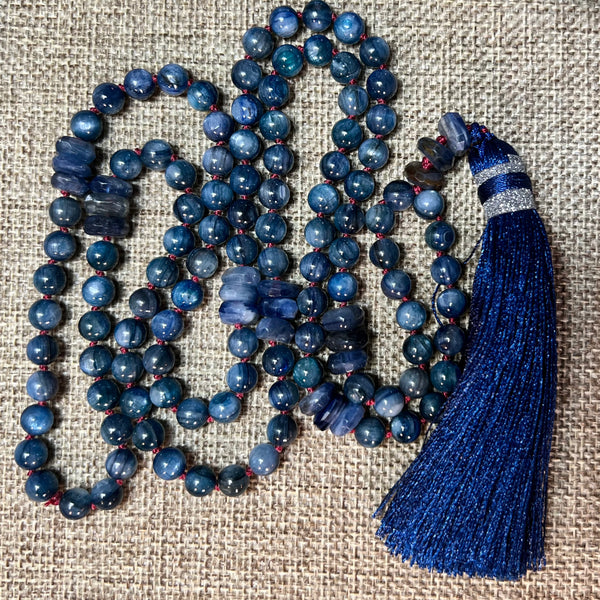 Kyanite 108 Bead Mala Necklace