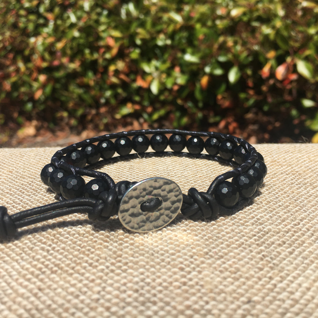 Single Wrap - Unisex/Men's - Matte Black Agate #1