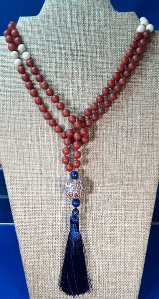 Matte Carnelian 108 Bead Mala Necklace