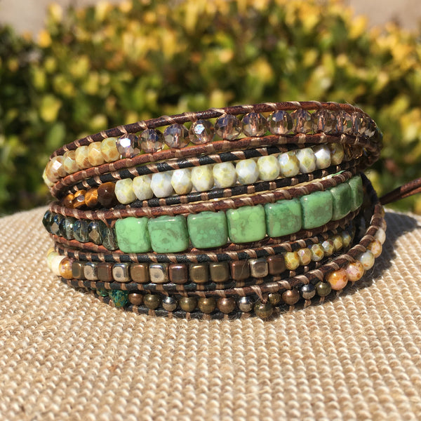 5-Wrap Bracelet - Multi Earthtones - Fall Pick