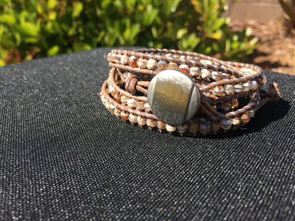 4-Wrap Bracelet - Tibetan Agate