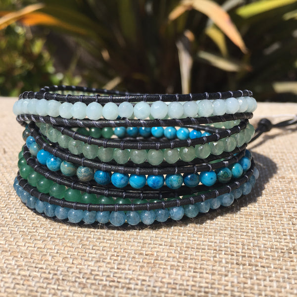 2-Wrap Bracelet - Grey Mix Tila Beads – Suzy Schuman Beaded Jewelry