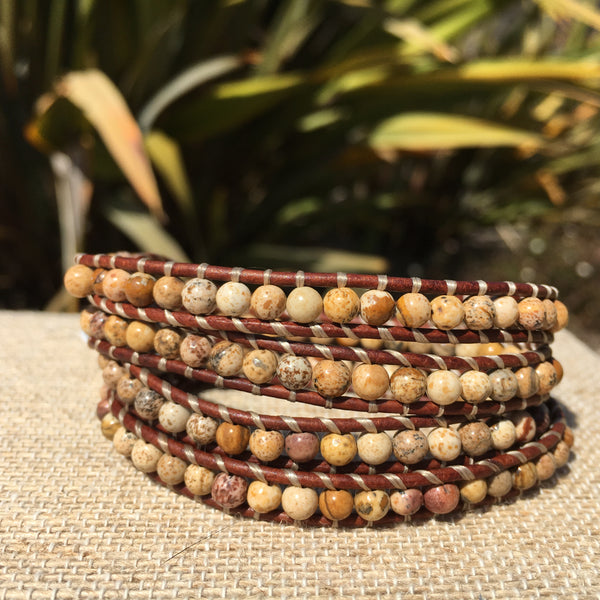 4-Wrap Bracelet - Picture Jasper
