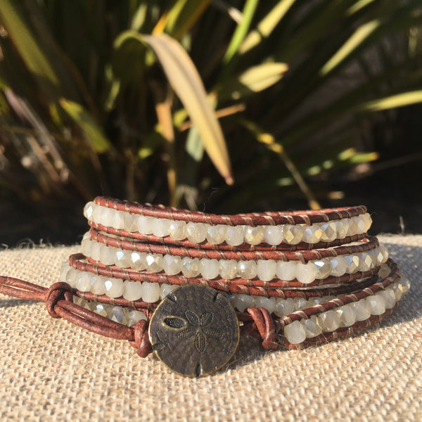 4-Wrap Bracelet - Natural with Sparkle!