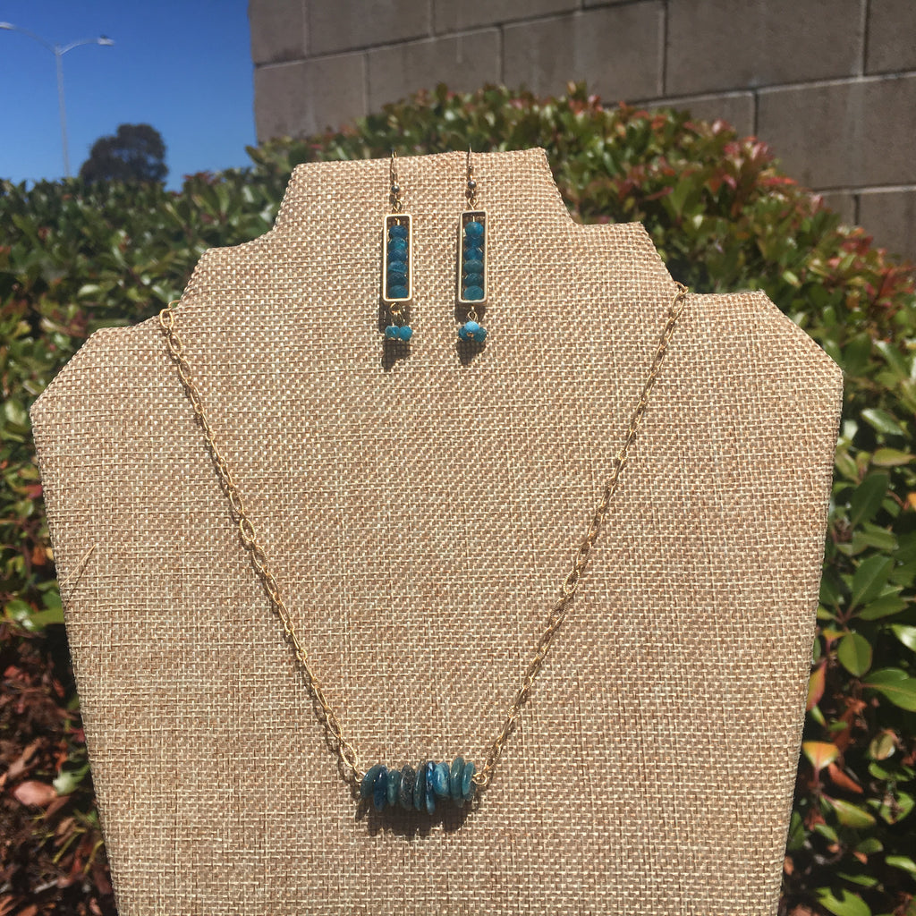 Horizontal Stacked Apatite Necklace