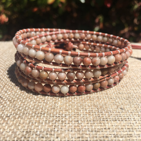 3-Wrap Bracelet - Matte Adobe Jasper