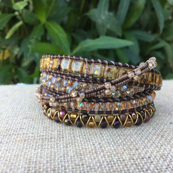 5-wrap Bracelet - Fancy Gold Tones