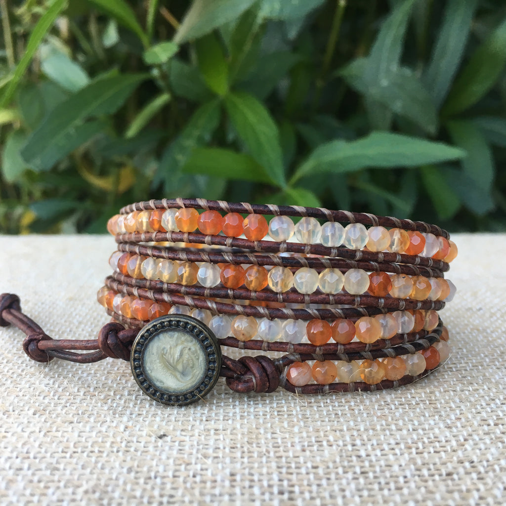 4-Wrap Bracelet - Carnelian