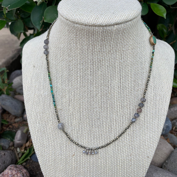 Just a Little Bit Necklace - Mixed Gems #2