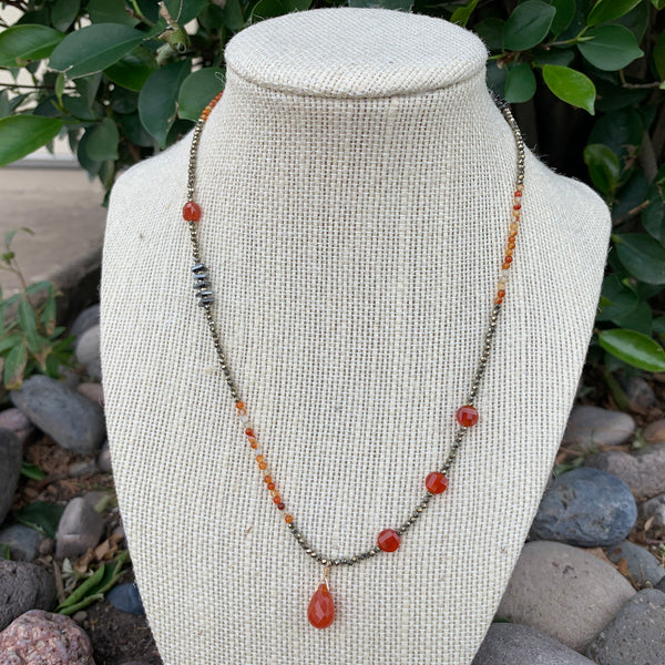 Just a Little Bit Necklace - Carnelian