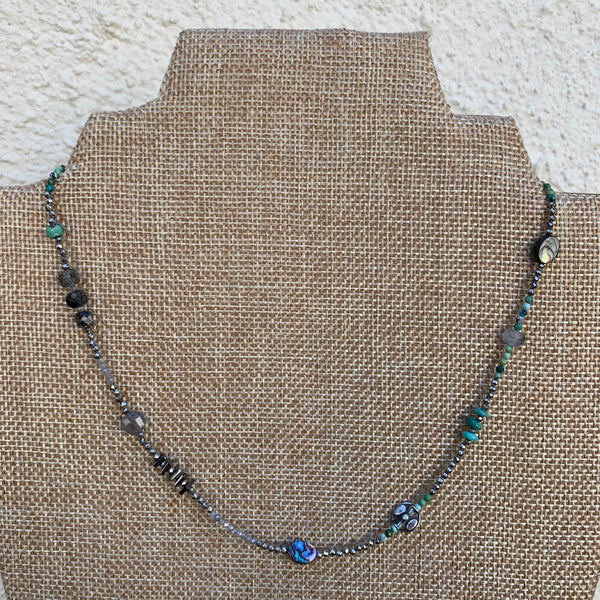 Just a Little Bit Necklace - Mixed Gems #4