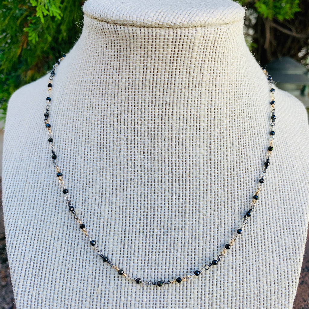 Multi Metal with Black Spinel Necklace