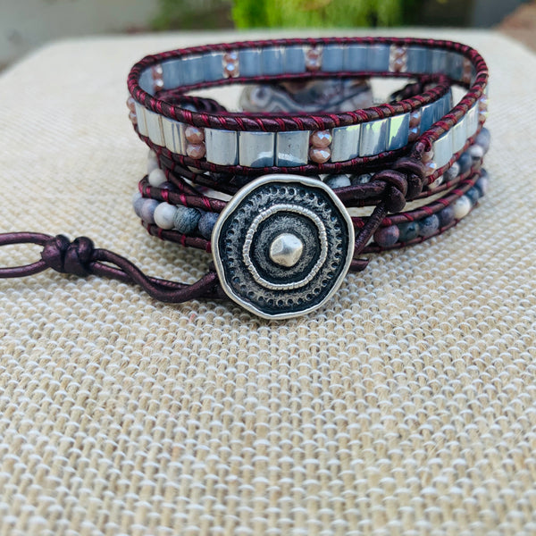 4-Wrap Bracelet - Laguna Lace Agate Mix