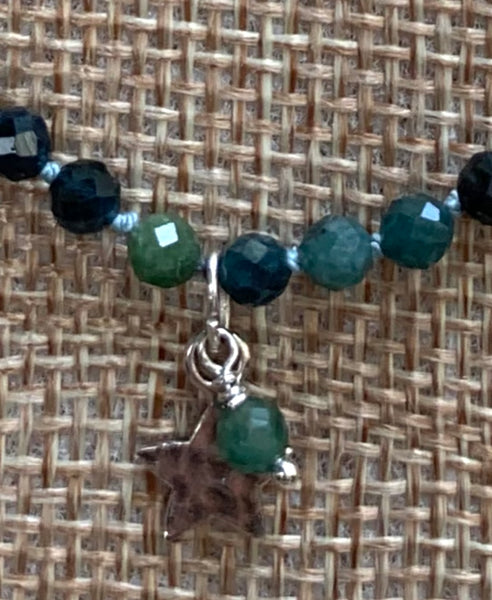Blue Tourmaline Knotted Necklace - version 2