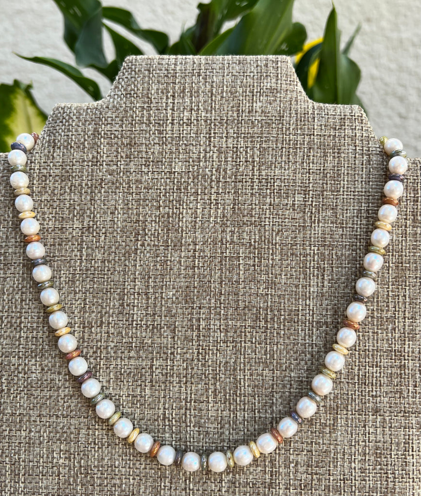Pearl with Czech Glass Necklace – Suzy Schuman Beaded Jewelry