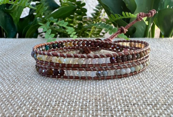 2-Wrap Bracelet - Mixed Gemstones