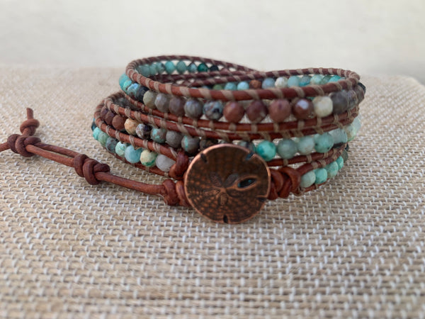 3-wrap Chrysocolla Bracelet